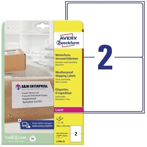  Etikete zweckform l7996 1/25 199,6 x 143,5 mm ZWECKFORM1 Slike