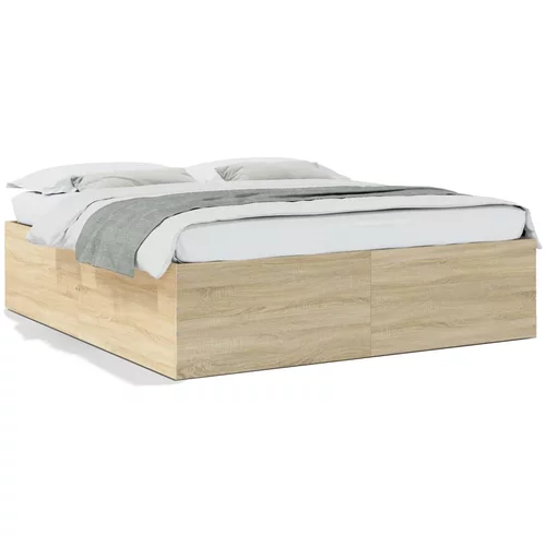  Okvir za krevet boja hrasta 180x200 cm konstruirano drvo