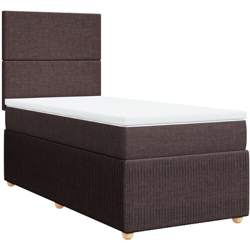 VidaXL Box spring postelja z vzmetnico temno rjava 90x200 cm blago, (21307106) Slike