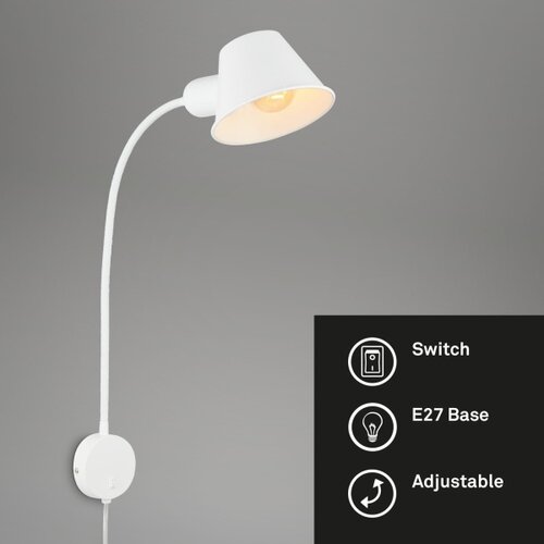 BRILONER 2089-016 - fleksibilna zidna lampa brello 1xE27/10W/230V bela Slike