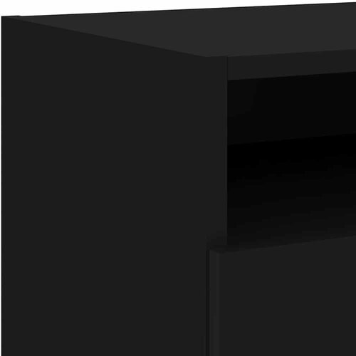  Noćni ormarić s LED svjetlima crni 40 x 39 x 37 cm Slike