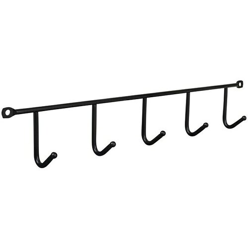 WALTECO Letev za obe&scaron;anje (Do x &Scaron; x V: 350 x 35 x 60 mm, &Scaron;tevilo kaveljčkov: 5 kos, Črna) Cene
