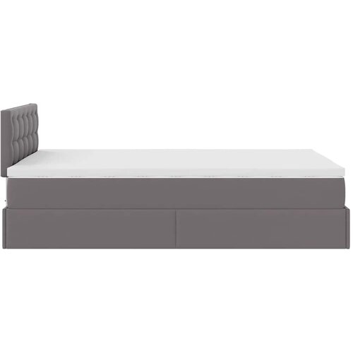  Otomanski okvir kreveta s madracem sivi 120x200cm umjetna koža Slike