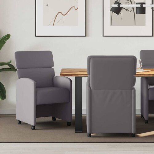 vidaXL Trpezarijske stolice 2 pcs Siva 58 x 65 x 98 cm Umjetna koža Cene
