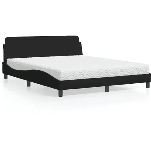  Krevet s madracem crni 160x200 cm od tkanine