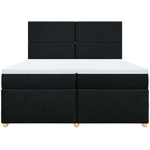  Krevet s oprugama i madracem crni 200x200 cm od tkanine Slike