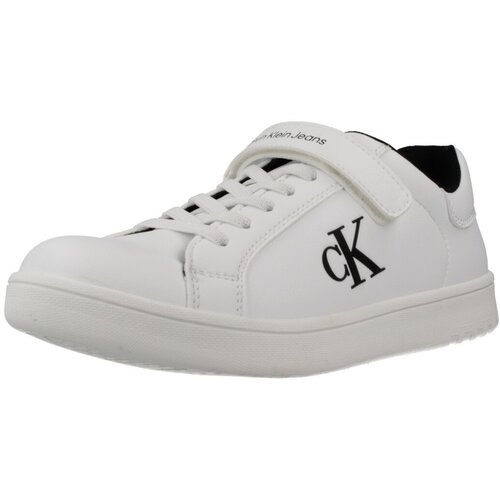 Calvin Klein Jeans Modne superge SNEAKER BASSA LACCI VELCR Bela Slike