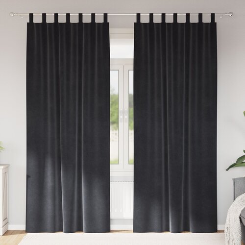 VidaXL zavjese Tamnosive Poliester 140 x 260 cm Ukrasne zavjese Slike