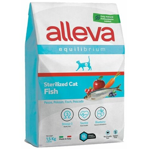 Alleva equilibrium fish sterilized cat 1.5 kg Cene