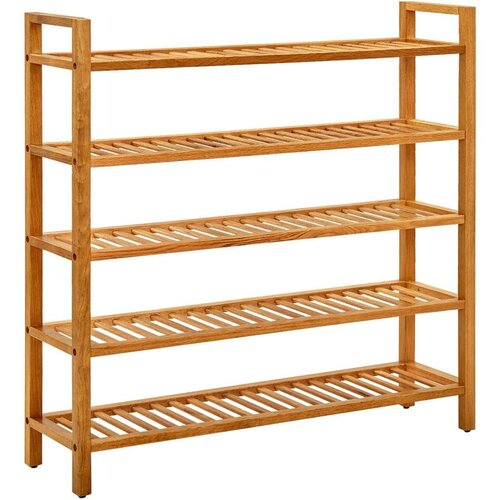 vidaXL Stojalo za čevlje s 5 policami 100x27x100 cm trdna hrastovina Cene
