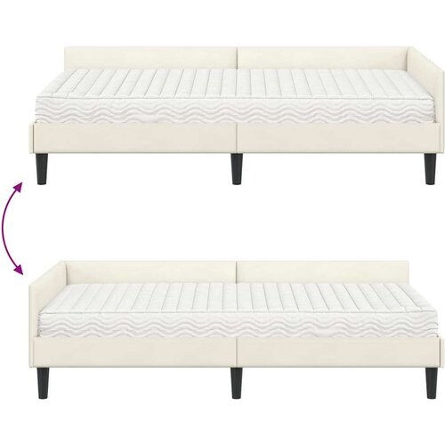  Kutni krevetni okvir s madracem Ostalo 2 pcs Krema Bar&amp;scaron;un Slike