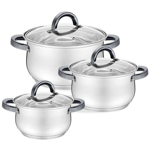  Lonac s Poklopcem Feel Maestro MR-3522-6M-BLACK Srebrna Čelik Nehrđajući Čelik Ø 18 cm Ø 20 cm Ø 16 cm 2 5 L 1 8 L 3 5 L (6 Dije Cijene