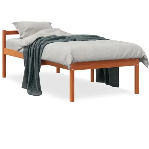  Krevet za starije osobe voštano smeđi 75 x 190 cm od borovine