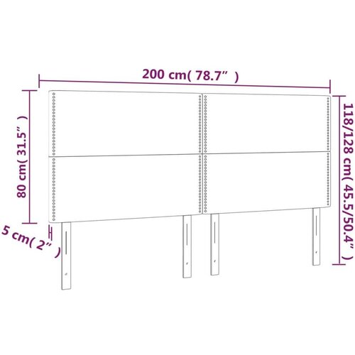  Uzglavlje bijelo 200x5x118/128 cm od umjetne kože Slike