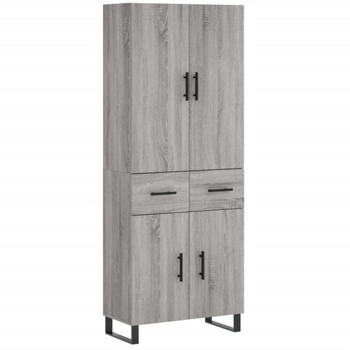 vidaXL Visoka komoda siva sonoma 69,5x34x180 cm inženirski les, (20806135) Cene