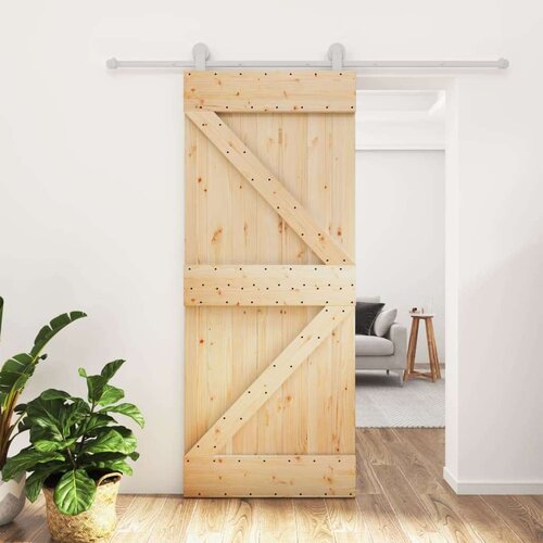 vidaXL Klizna vrata s priborom za montažu 80 x 210 cm masivna borovina Cijene