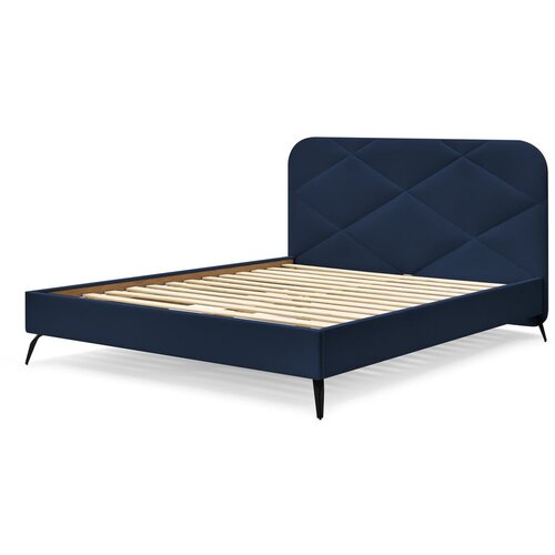 Bobochic Paris Tamno plavi tapecirani bračni krevet s podnicom 140x190 cm Prune &amp;ndash; Slike