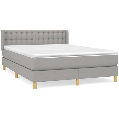 Maison Chic Box spring posteljni - Vzmetna postelja z vzmetnico svetlo siv 140x190 cm blago SL7671, (21903464) Cene