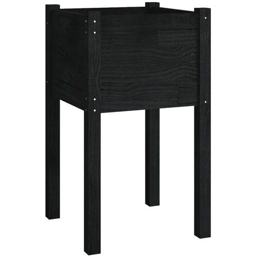  Vrtne sadilice 2 kom crne 40 x 40 x 70 cm od masivne borovine Slike
