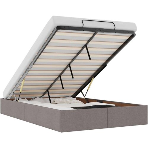 VidaXL Otomanski okvir kreveta bez madraca smeđesivi 120x190cm tkanine Slike