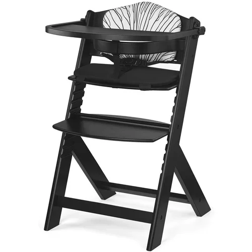 Kinderkraft dječja stolica za hranjenje enock™ black z blazino black and white