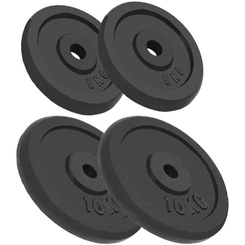 vidaXL Uteži 4 kosi 2x10kg+2x5 kg lito železo, (20624746) Cene