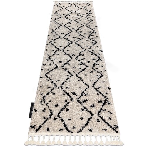 RugsX Preproge Tekač, Tekač BERBER TETUAN B751 cikcak krem 80x300 cm Bež Cene