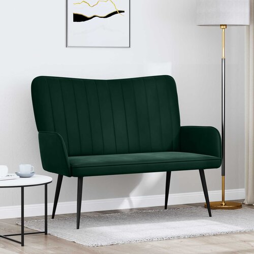 SOFA za dvije osobe Tamnozelena 115 x 61 x 87 cm Baršun Cene