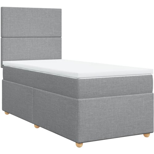 Maison Chic Box spring postelja - Vzmetna postelja z vzmetnico svetlo siva 80x200 cm blago SL16492, (21895682) Cene
