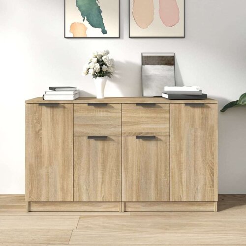  Komoda 2kom boja hrasta sonome 60x30x70cm od konstruiranog drva Slike