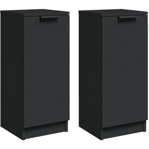 Maison Chic Komoda - Predalnik 2 kosa črna 30x30x70 cm inženirski les, (21722758) Slike