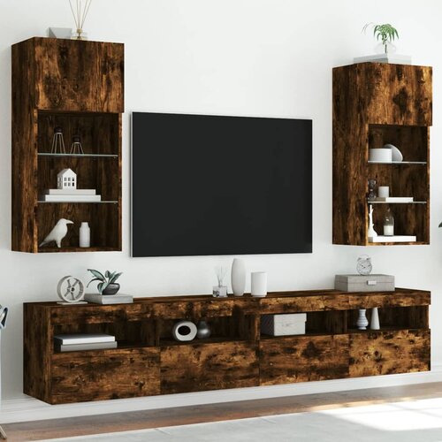 vidaXL TV ormarići s LED svjetlima 2 kom boja hrasta 40 5 x 30 x 90 cm Cene