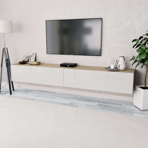 TV ormarići od iverice 2 kom 120 x 40 x 34 cm boja hrasta i bijela Cene