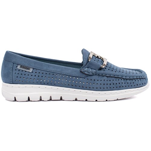 GOODIN Blue loafers with a decorative chain Cijene