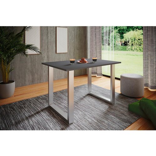 MID.YOU Jedilna Miza Xona, Antracit, Srebrna, 80x50cm Slike