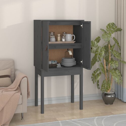  Visoka komoda siva 60 x 40 x 120 cm od masivne borovine Cene