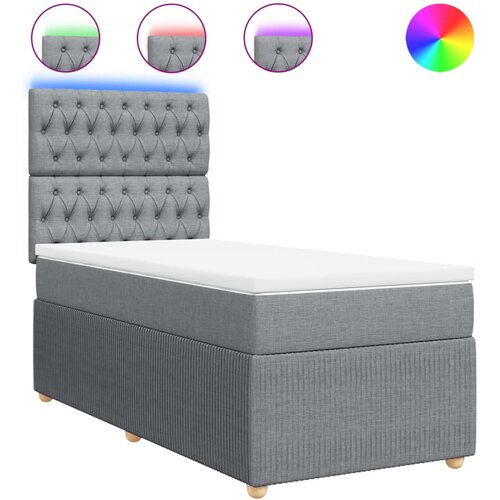 Maison Chic Box spring postelja - Vzmetna postelja z vzmetnico svetlo siv 100x200 cm blago SL11062, (21901738) Cene