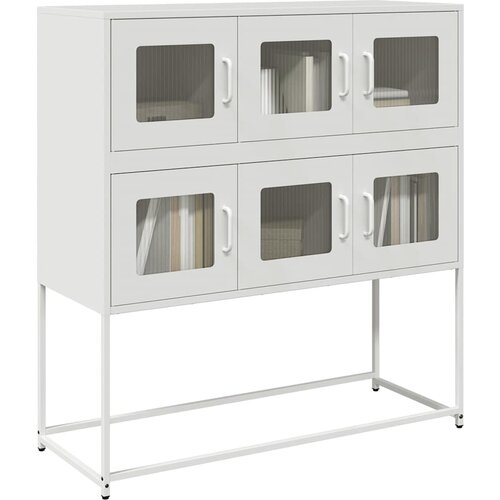 vidaXL Komoda bela 100,5x39x107 cm hladno valjano jeklo Cene
