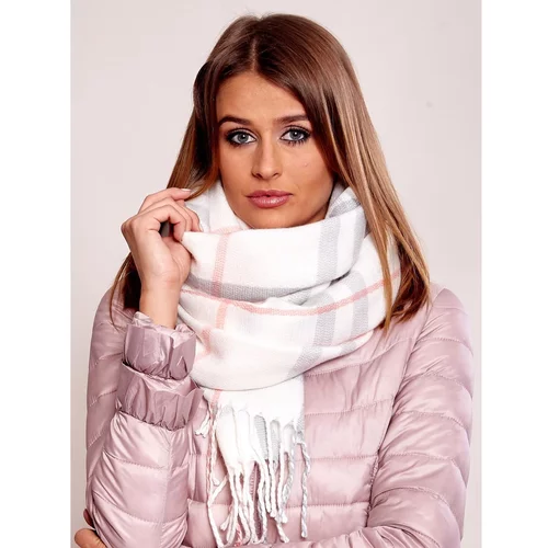 Fashion Hunters Women's checkered scarf, light pink