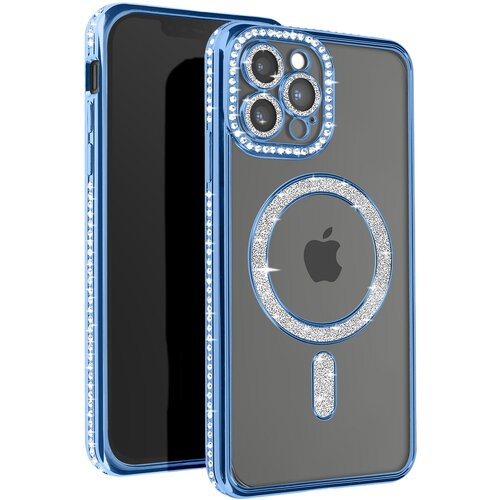 AVIZAR diamond case za iphone 12 pro max za&scaron;čita magsafe contour strass, svetlo modra, (5000016251) Cene