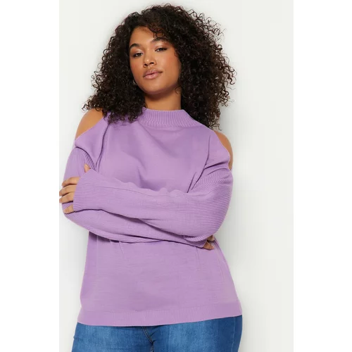 Trendyol Curve Plus Size Sweater - Purple - Relaxed fit