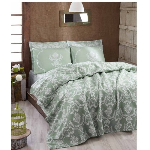 Eponj Home Lahkotno pregrinjalo za posteljo Pure Water Green, 200 x 235 cm Cene