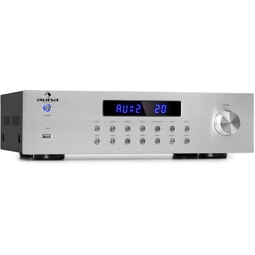 Auna AV2-CD850BT, 4-zona stereo pojačalo, 8 x 50 W RMS, bluetooth, USB, CD, srebrni Cijene