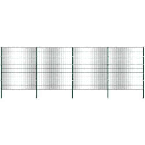  Ogradni panel sa stupovima od željeza 694 5 x 200 cm zelene boje - 1 694.5 cm 200 cm Slike