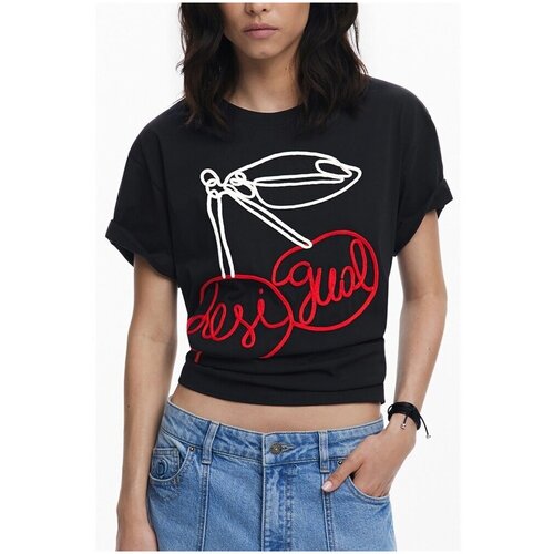 Desigual Majice s kratkimi rokavi 25wwtk51 pisana Slike