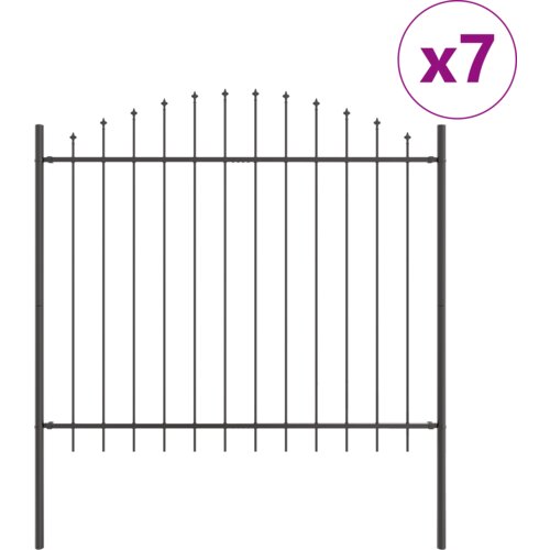 vidaXL Vrtna ograja s hoop vrhom Siva 11,9x1,5 m Jeklo, (22015274) Cene