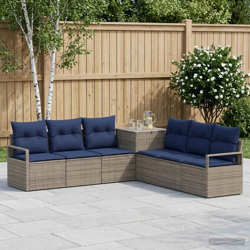  Set sofe 7 kom. Siva i tamnoplava 120 x 62 x 69 cm Slike