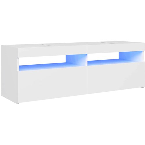 Maison Chic TV omarica - TV stojalo - Televizijska omarica z LED lučkami bela 120x35x40 cm, (21670897) Slike