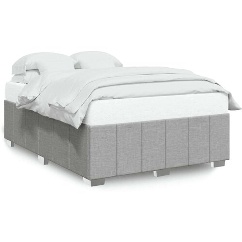 VidaXL okvir za krevet bez madraca svjetlosivi 140 x 190 cm od tkanine Slike