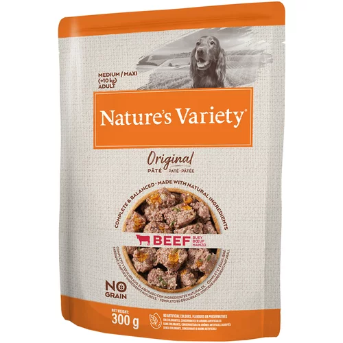 Nature's Variety Mega pakiranje Nature's Variety Original Paté No Grain Medium/Maxi Adult 16x300 g - Govedina